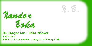 nandor boka business card
